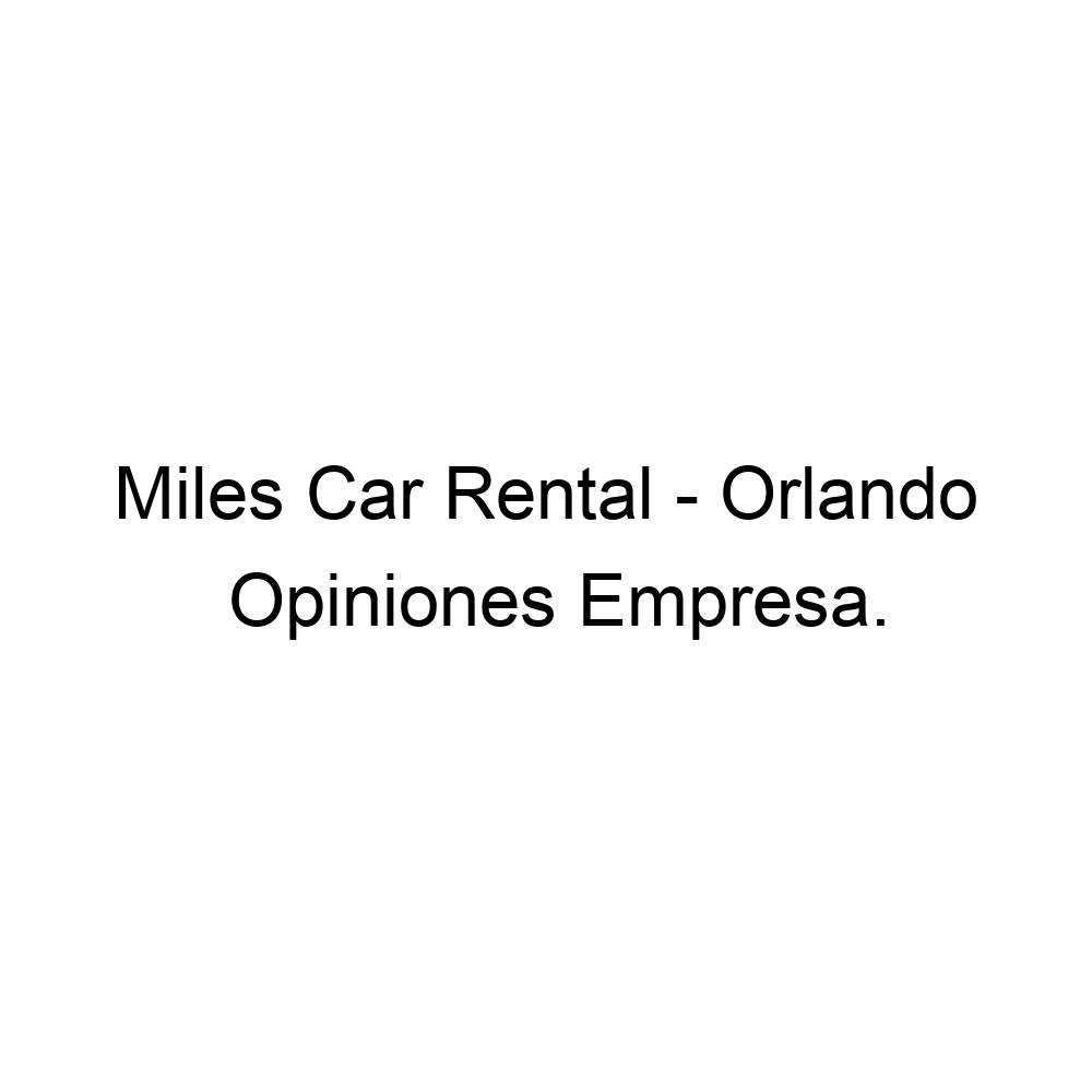 miles car rental orlando